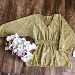 NWT Metallic Gold Sparkle Blouse